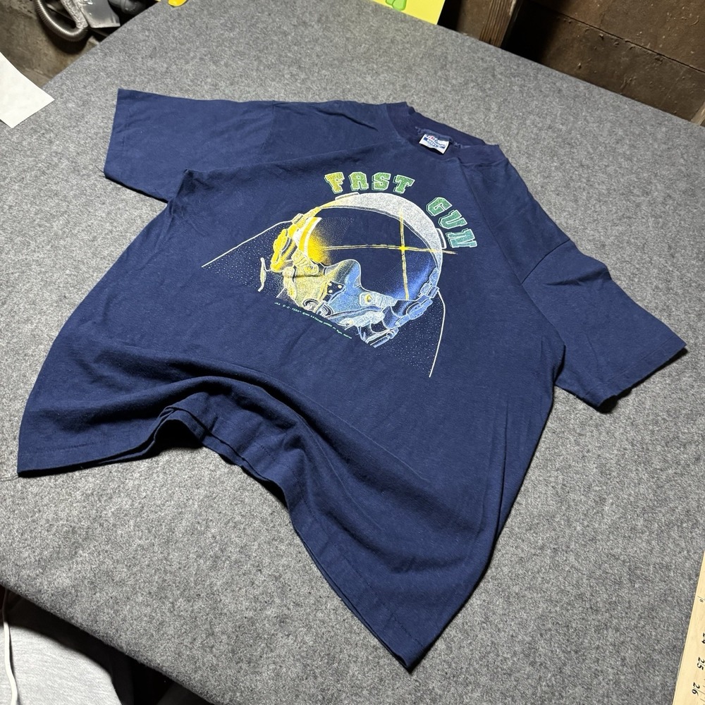 VTG 1986 Fast Guy Pilot Graphic Tshirt Mens XL Single Stitch